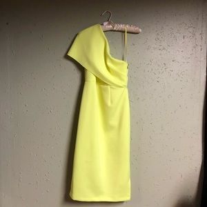 Asos neon yellow one strap dress